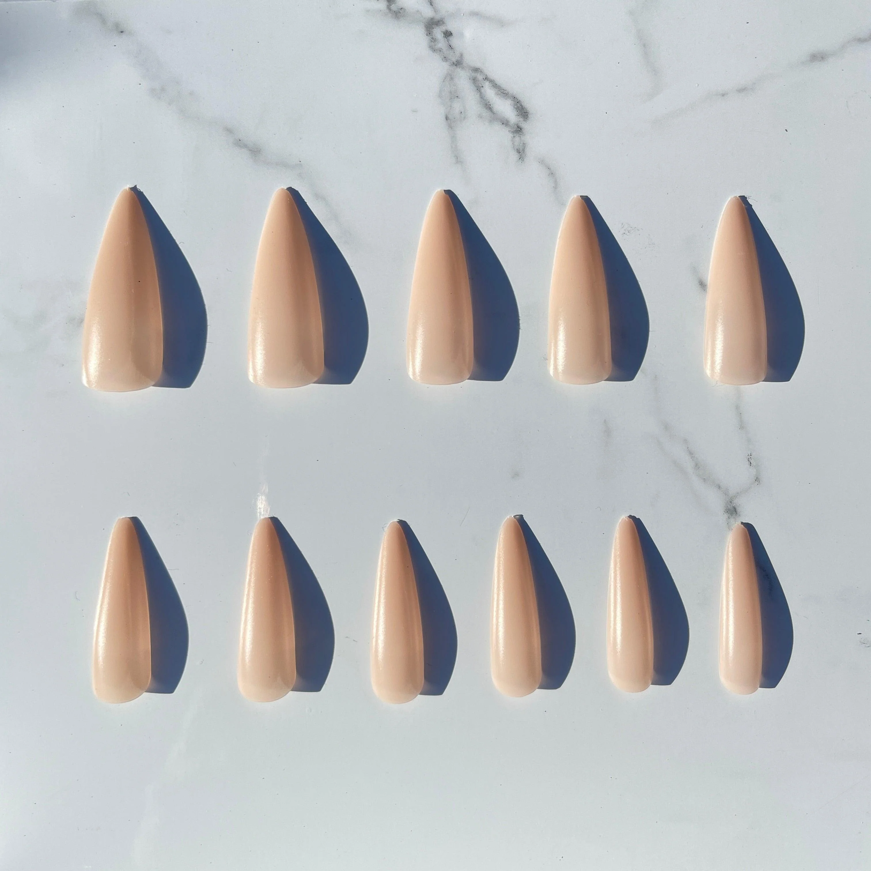 Gel Extension Tips - Stiletto ♥︎ Cream ♥︎ Long - Image 9