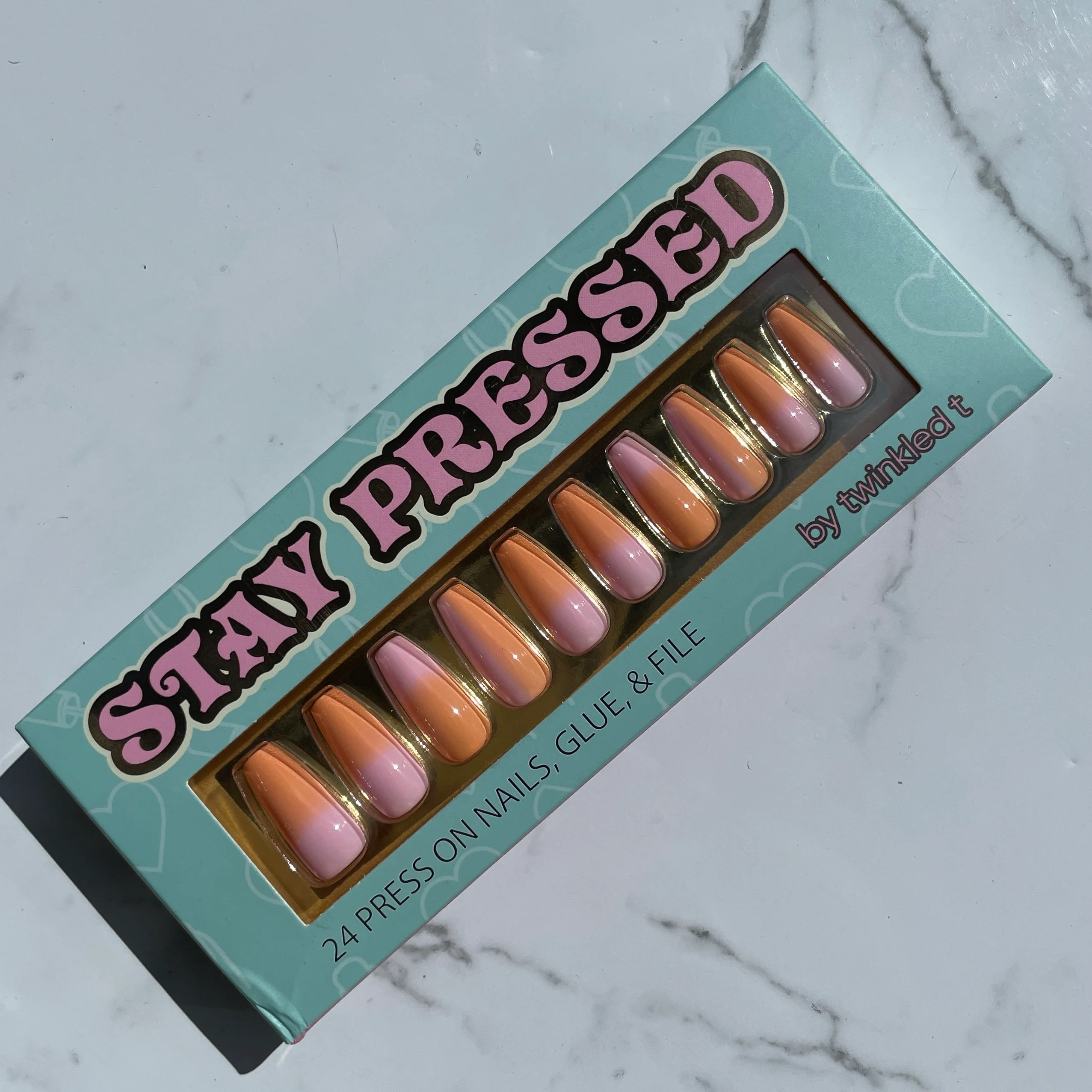Peach Sorbet Press Ons - Image 4