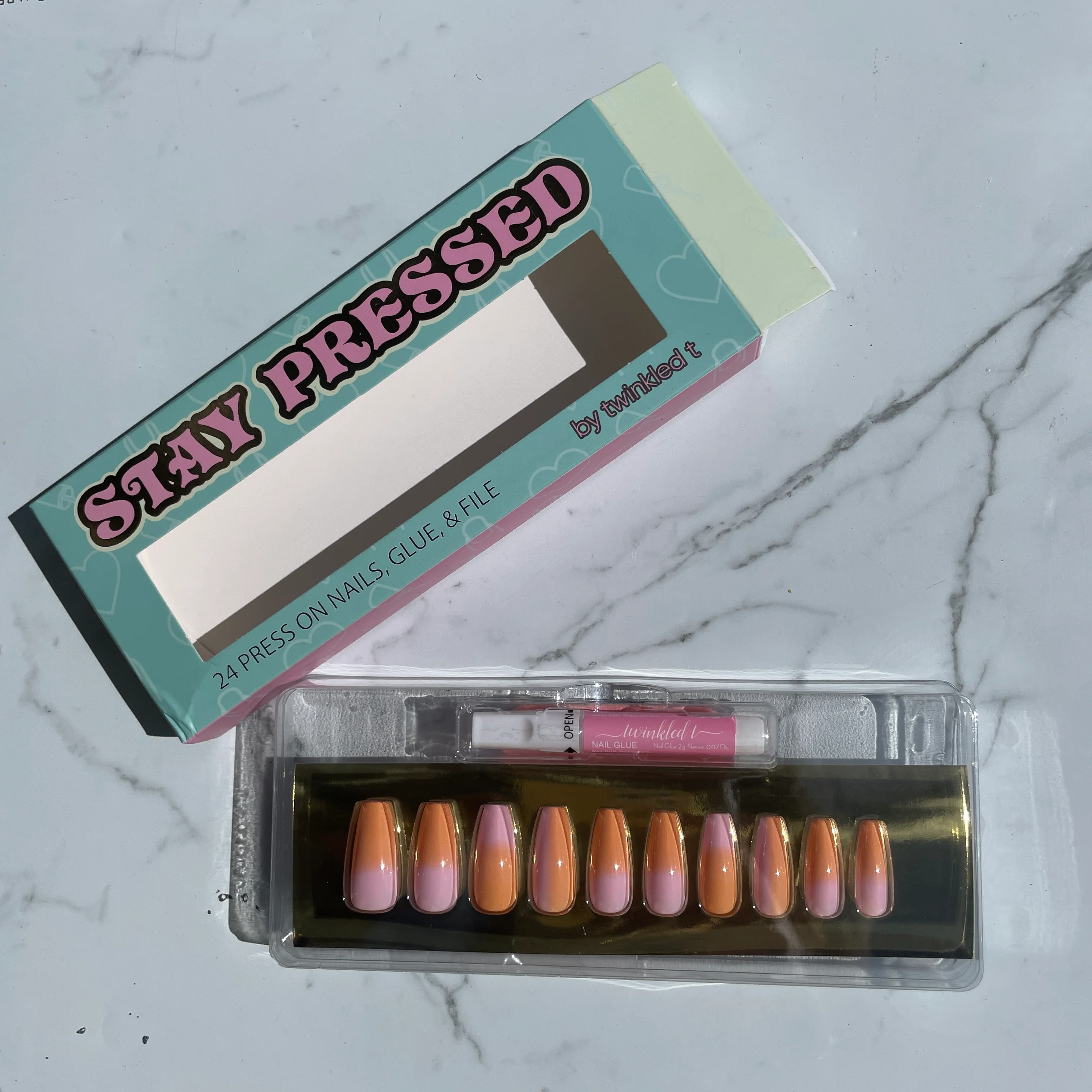 Peach Sorbet Press Ons - Image 5