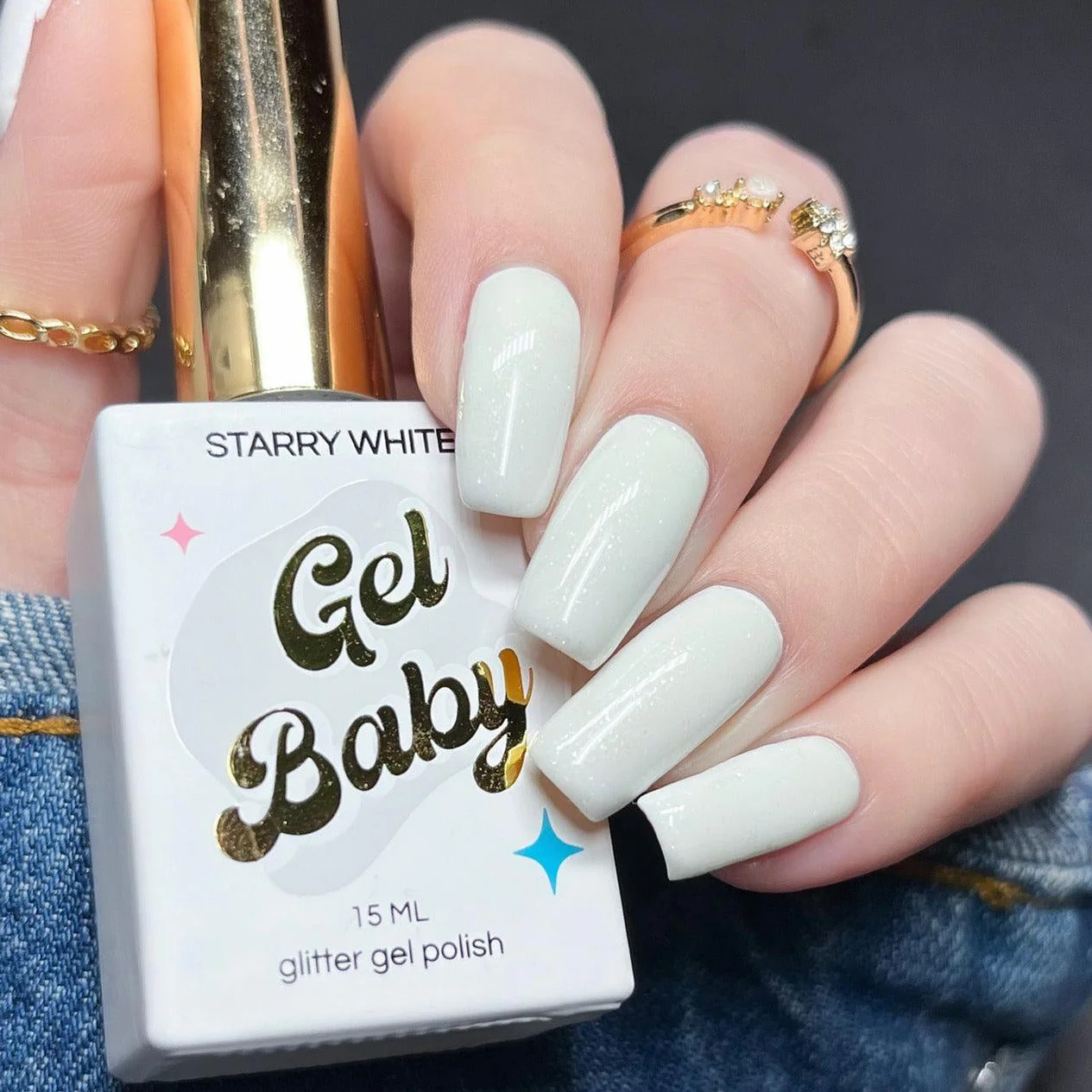 Starry White Gel Polish - Image 3